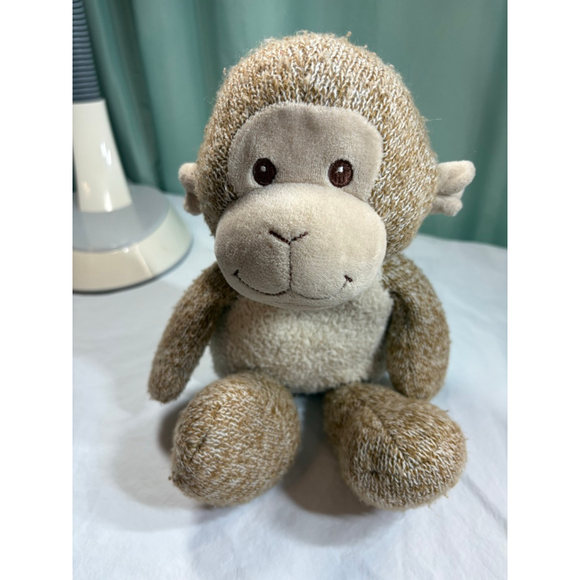Spark Create Imagine Monkey Rattle Brown Knit Sherpa  14" Plush Stuffed - Picture 2 of 5